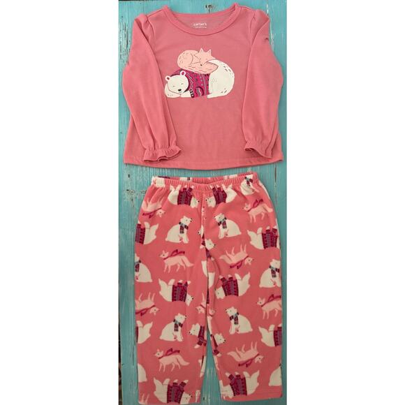 Carter’s Fox / Polar Bear Long Sleeve Pajamas Size 2T - Picture 1 of 4